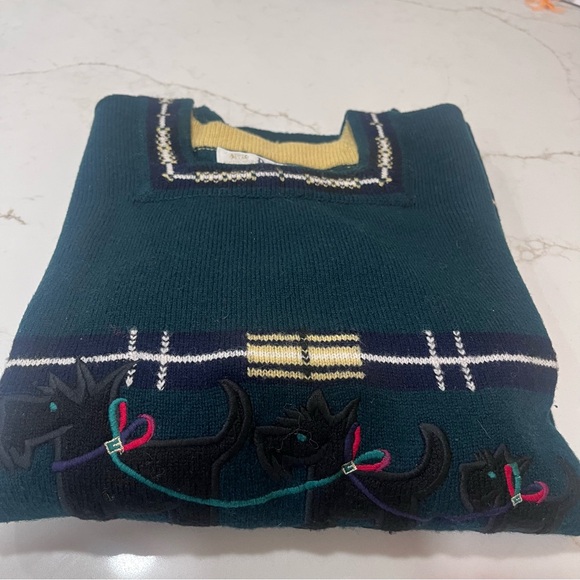 🐾 Vintage Pringle of Scotland Dog Sweater Wool Plaid - Picture 2 of 4